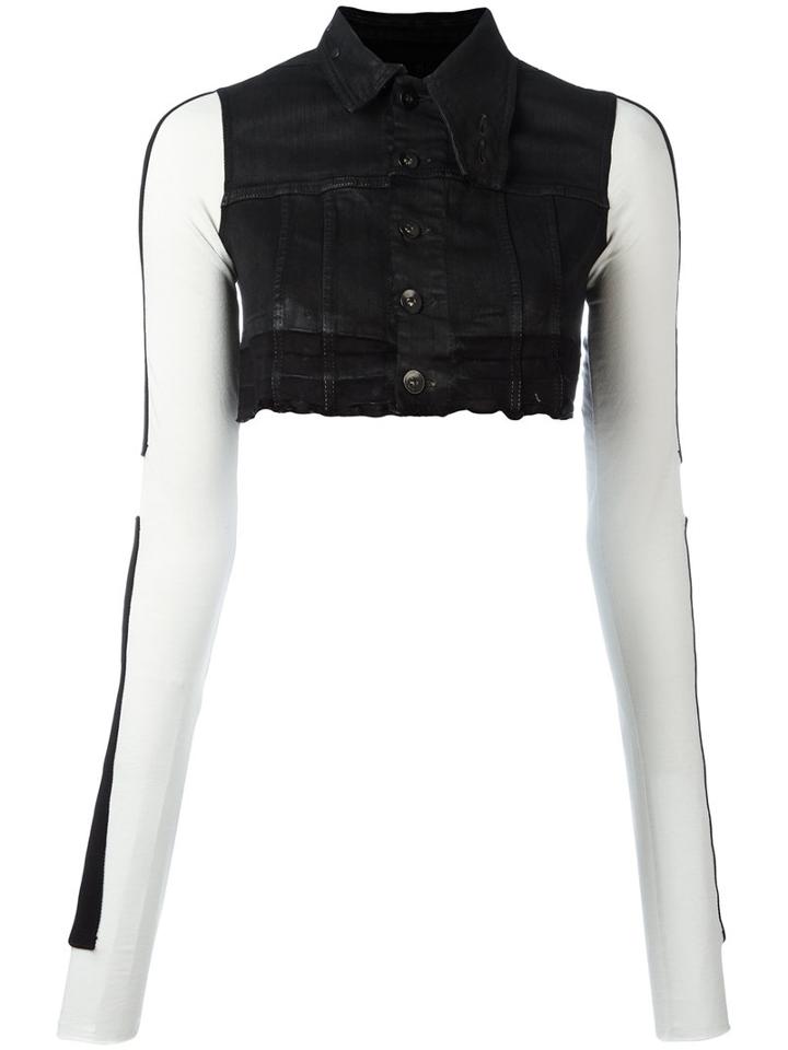 Rick Owens Drkshdw - Cropped Denim Vest - Women - Cotton/polyurethane/spandex/elastane - S, Women's, Black, Cotton/polyurethane/spandex/elastane