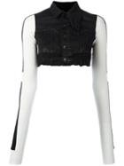Rick Owens Drkshdw - Cropped Denim Vest - Women - Cotton/polyurethane/spandex/elastane - S, Women's, Black, Cotton/polyurethane/spandex/elastane