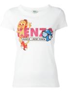 Kenzo Hotdog Print T-shirt, Size: Small, White, Cotton