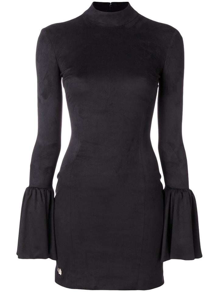 Philipp Plein Fitted Dress With Flared Sleeves - Black