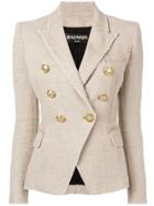 Balmain Double Breasted Blazer - Neutrals