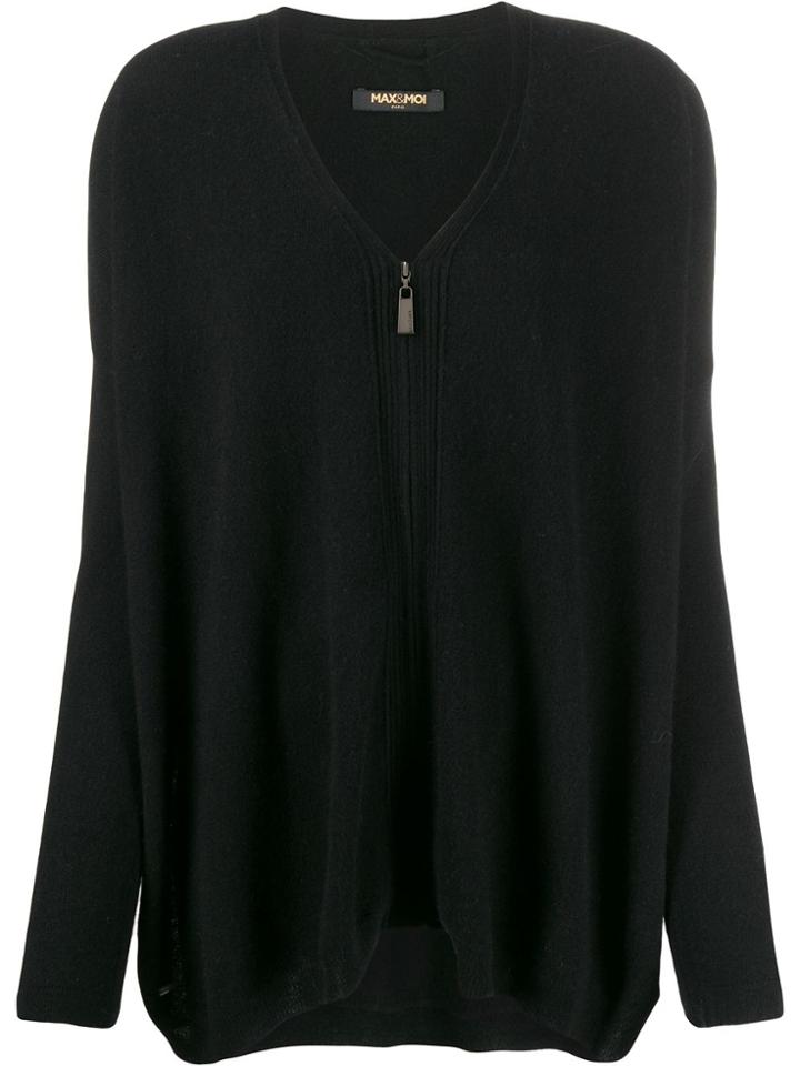Max & Moi Zip-up Cardigan - Black
