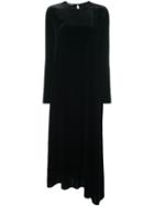 Rochas Long Velvet Dress, Women's, Size: 40, Black, Viscose/silk