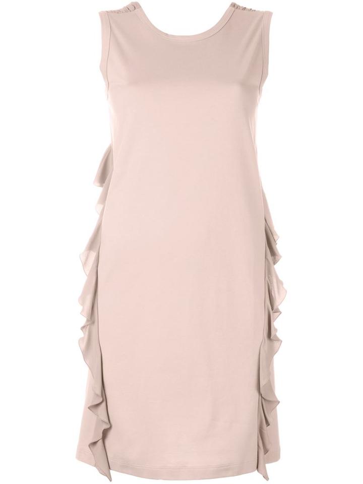 No21 Ruffled Detail Shift Dress, Women's, Size: 40, Pink/purple, Cotton/acetate/silk