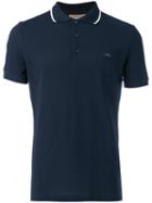 Burberry Contrast Neck Polo Shirt, Men's, Size: Small, Blue, Cotton