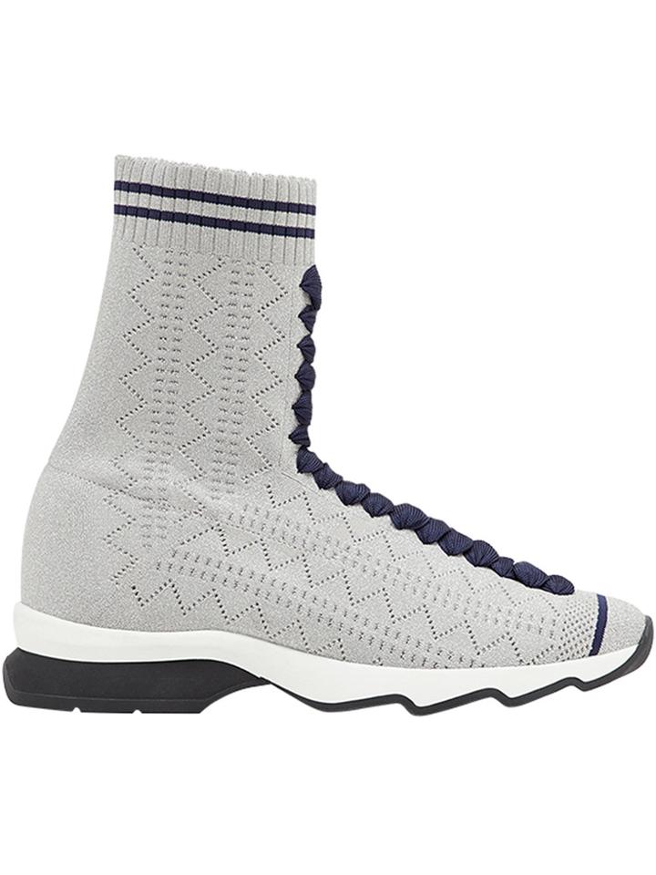 Fendi Fabric Sock Sneakers - Grey