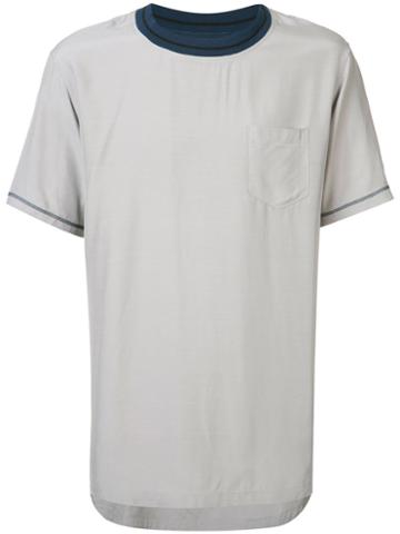 F.s.z - Pullover T-shirt - Men - Rayon - L, Grey, Rayon