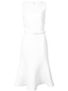 Oscar De La Renta Fit And Flare Belted Dress - White