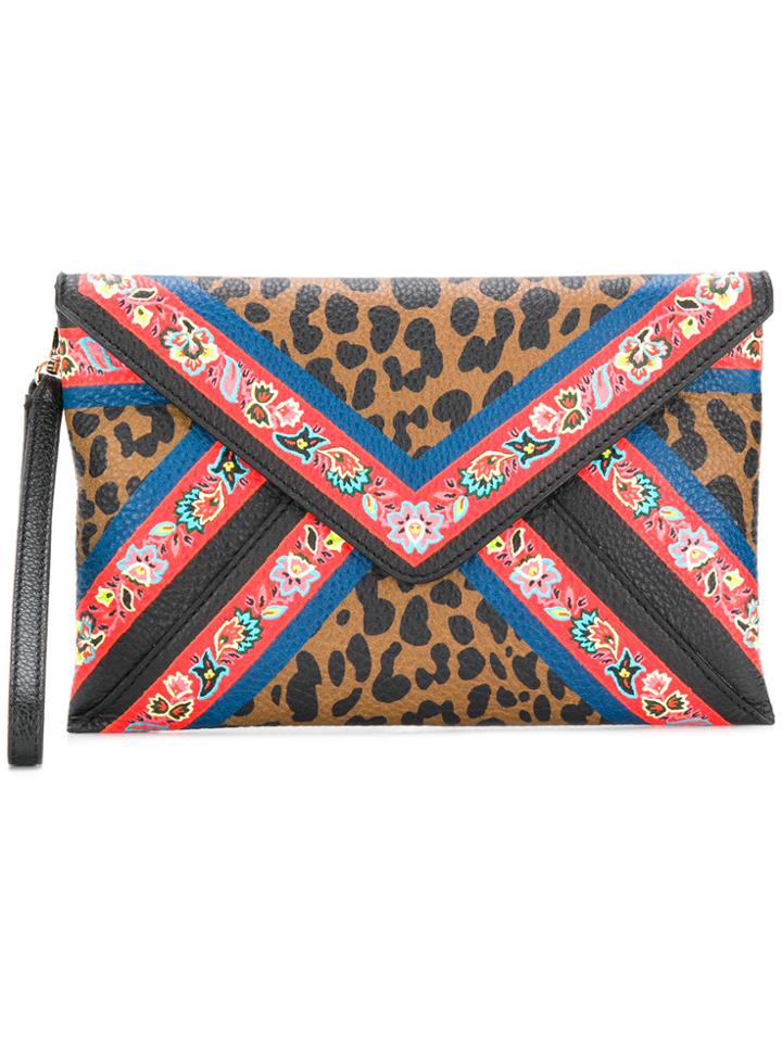 Etro Leopard Print And Floral Clutch - Multicolour