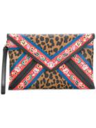 Etro Leopard Print And Floral Clutch - Multicolour