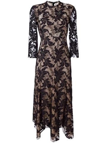 Francesco Scognamiglio Lace Mid Dress, Women's, Size: 42, Black, Silk/polyamide/spandex/elastane