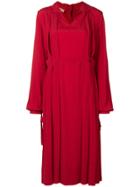 Marni Pleat Detail Dress - Red