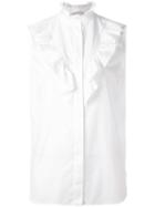 Stella Mccartney - Ruffle Detail Sleeveless Shirt - Women - Cotton - 48, White, Cotton