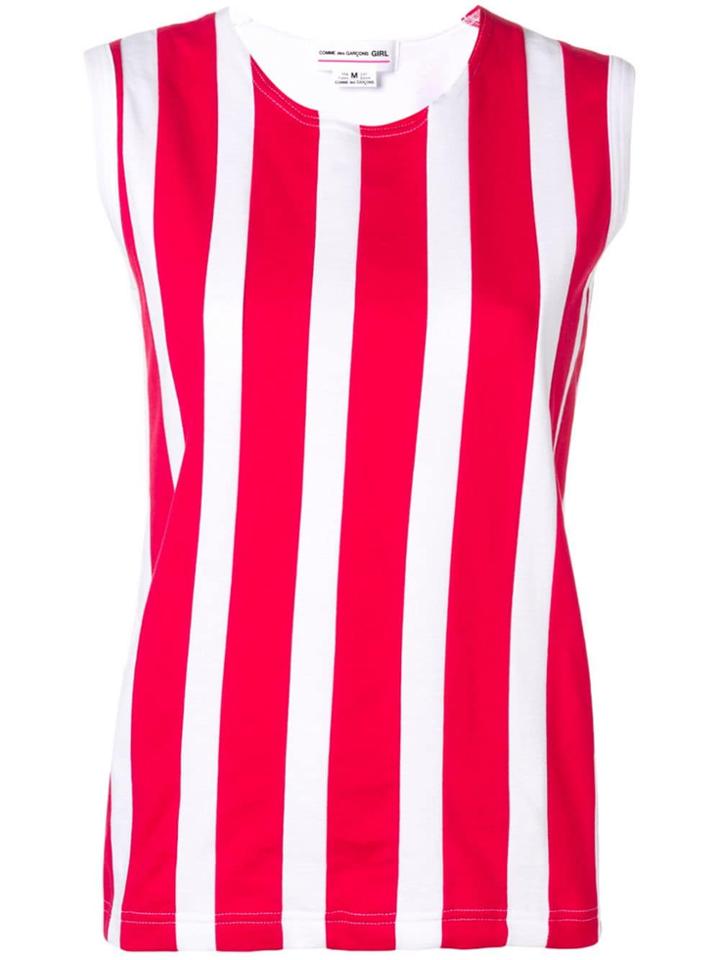 Comme Des Garçons Girl Striped Top - Red