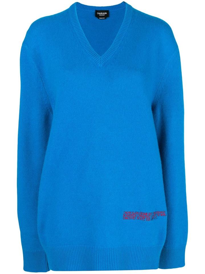 Calvin Klein 205w39nyc Oversized Logo Sweater - Blue