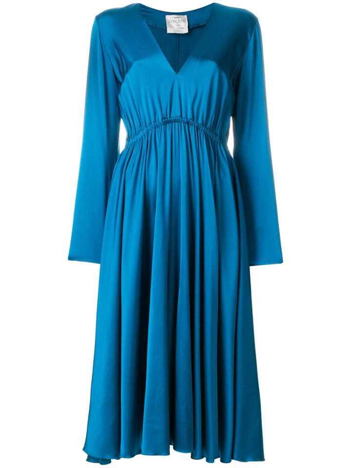 Forte Forte Gathered Midi Dress - Blue