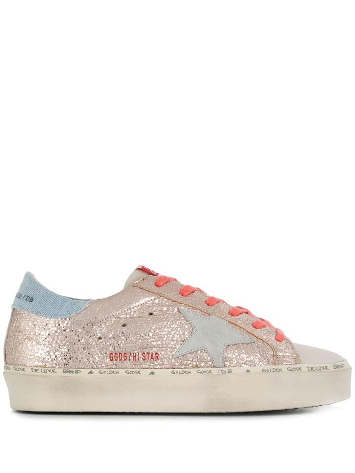 Golden Goose Hi-star Metallic Sneakers - Neutrals