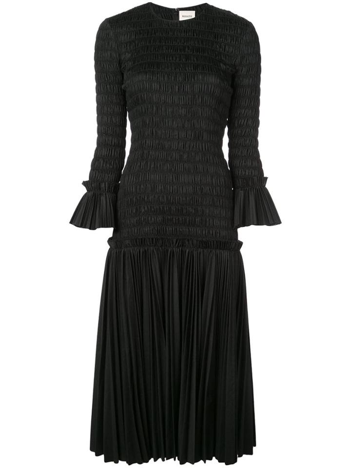 Khaite Ruched Midi Dress - Black