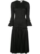 Khaite Ruched Midi Dress - Black