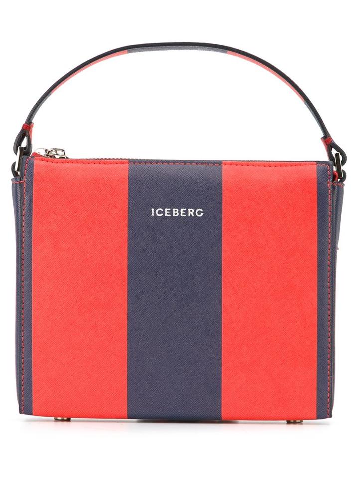 Iceberg Colour Block Flap Closure Tote Bag