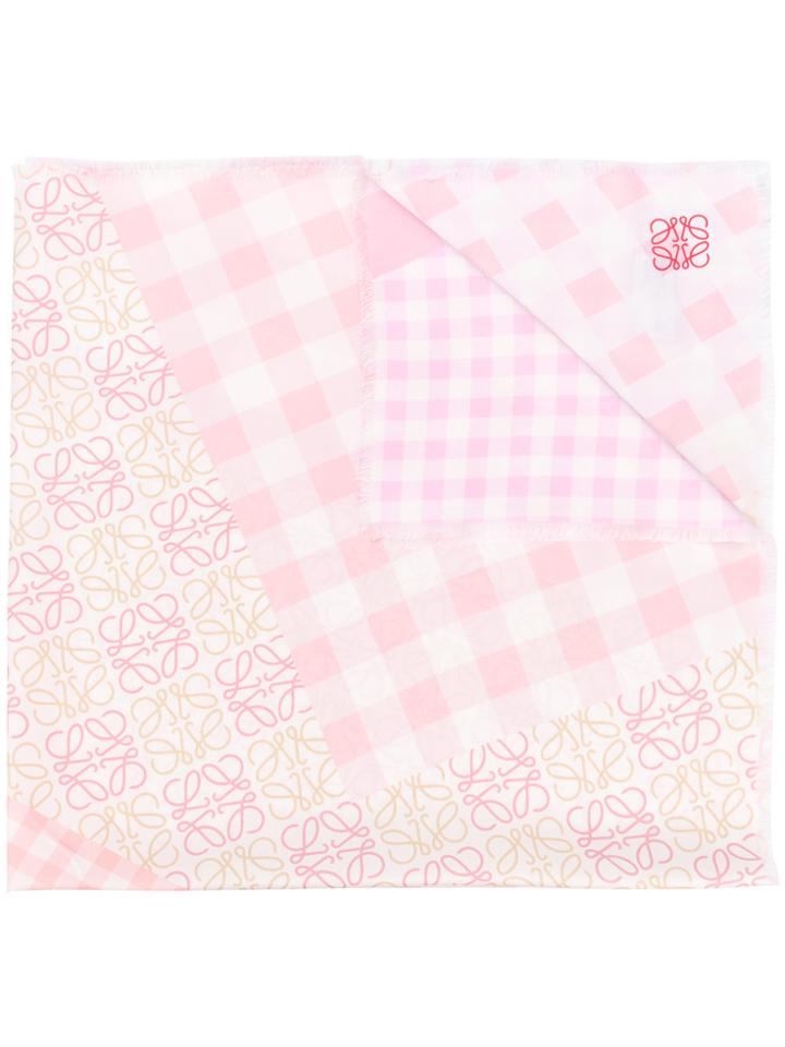 Loewe Gingham Scarf - Pink & Purple