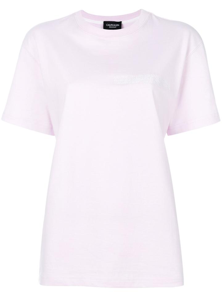 Calvin Klein 205w39nyc Embroidered Statement T-shirt - Pink & Purple