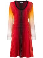 Sonia Rykiel Striped V-neck Dress - Red