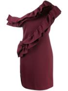 Lanvin Ruffled One-sleeve Dress - Red