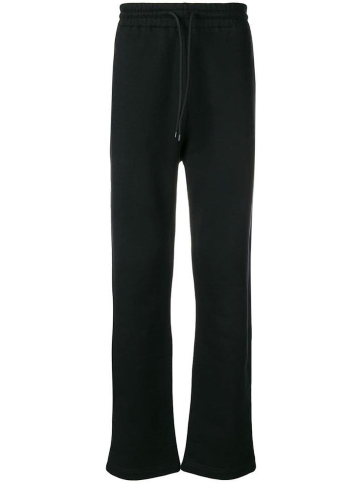 A Plan Application Drawstring Waist Track Pants - Black