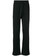 A Plan Application Drawstring Waist Track Pants - Black