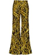 Halpern Sequin-embellished Flared Trousers - Gold