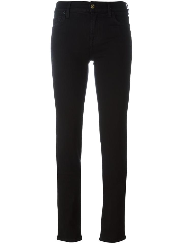 7 For All Mankind 'the Slim Roxanne' Jeans, Women's, Size: 25, Black, Modal/cotton/polyester/spandex/elastane