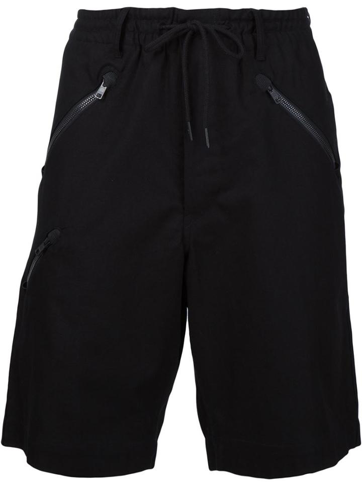 Y-3 Knee Length Shorts, Men's, Size: Small, Black, Cotton