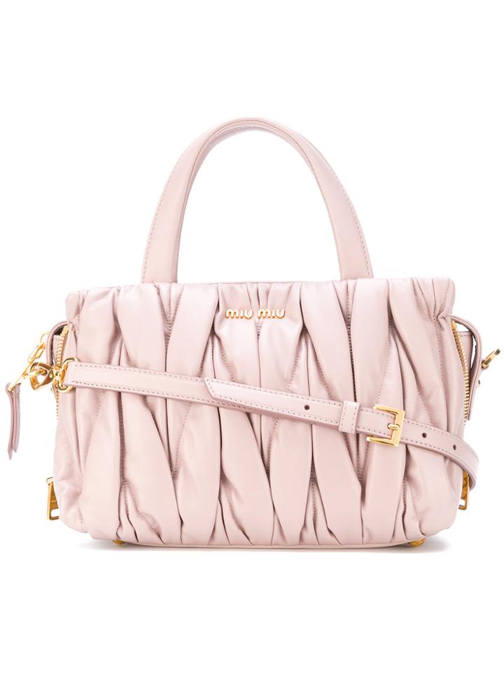Miu Miu Draped Effect Tote - Pink & Purple