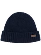 Barbour Logo Patch Ribbed Hat - Blue