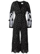 Self-portrait Daisy Dot Jumpsuit, Women's, Size: 8, Black, Polyester/polyamide