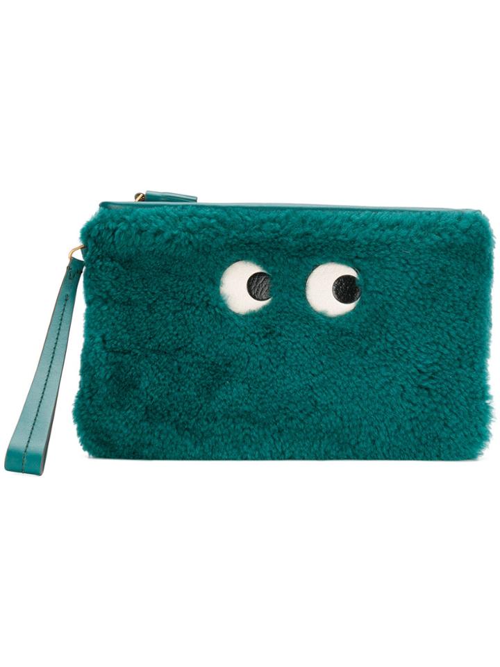 Anya Hindmarch Eyes Fluffy Pouch - Green
