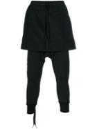 Unravel Project Layered Skirt Track Pants - Black
