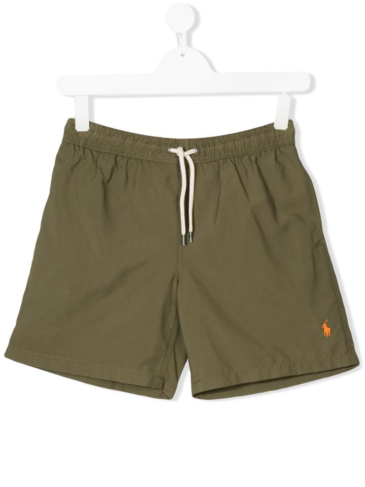 Ralph Lauren Kids Teen Logo Embroidred Drawstring Shorts - Green