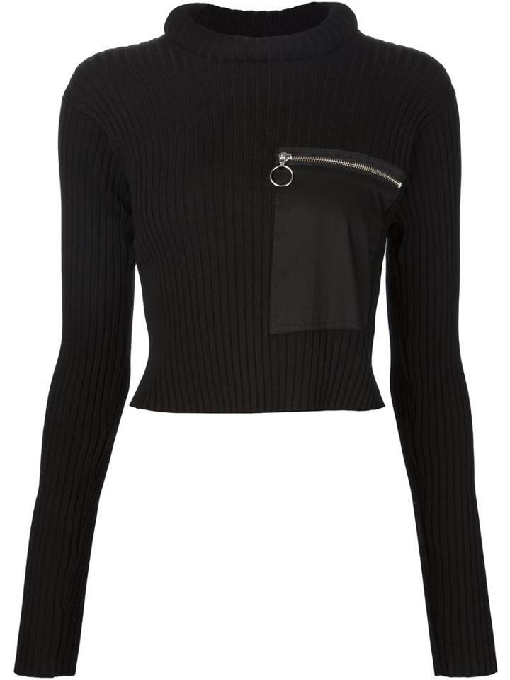 Mm6 Maison Margiela Cropped Ribbed Sweater