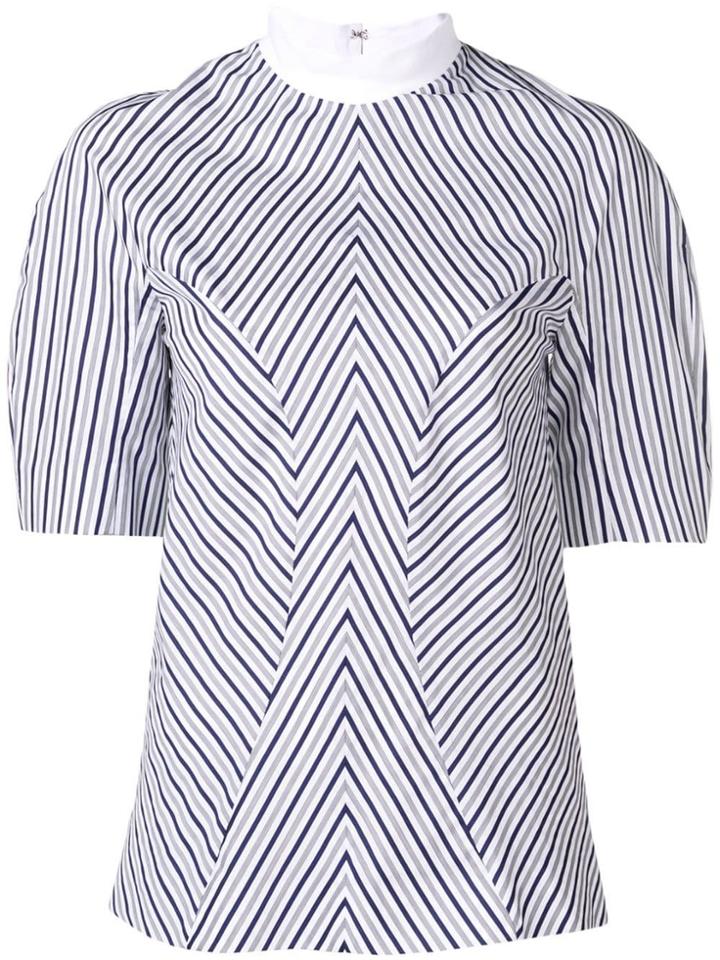 Victoria Victoria Beckham Striped Panel Top - Blue