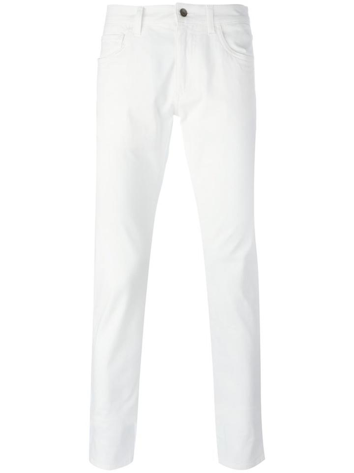 Dolce & Gabbana Straight Leg Jeans, Size: 48, White, Cotton/spandex/elastane