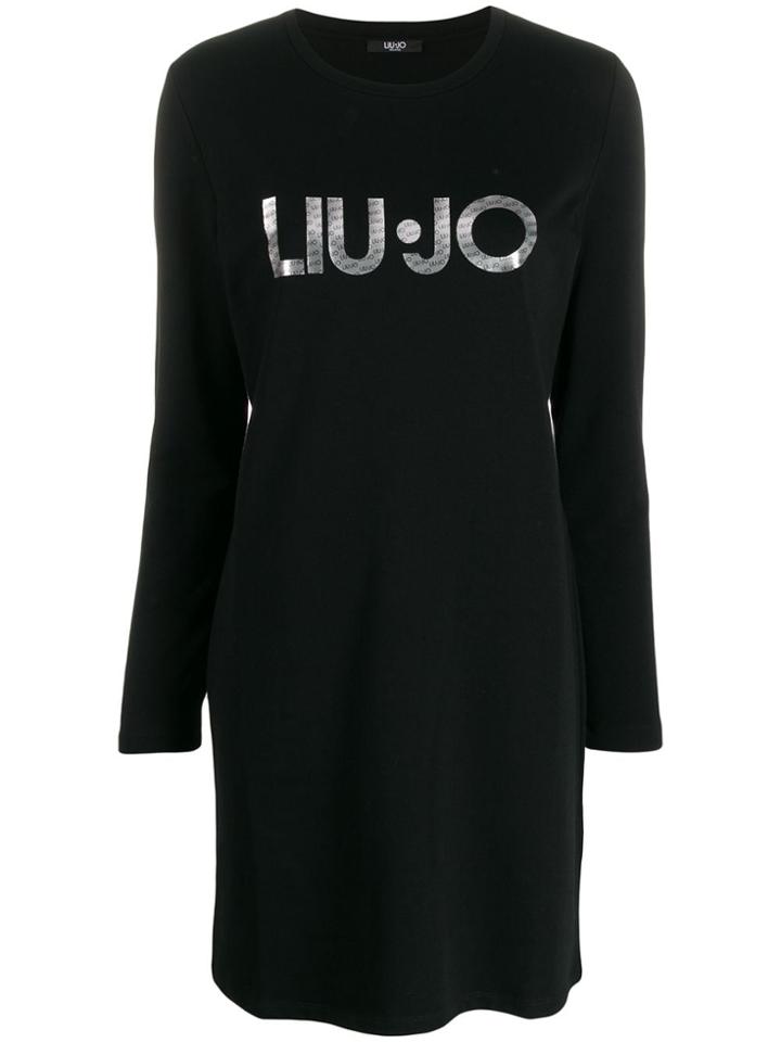 Liu Jo Metallic Logo T-shirt Dress - Black