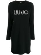 Liu Jo Metallic Logo T-shirt Dress - Black