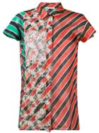 Marco De Vincenzo - Stripe Floral Print Shirt - Women - Silk/polyester - 42, Silk/polyester
