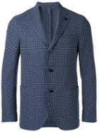 Lardini Plaid Blazer, Men's, Size: 48, Blue, Cotton/viscose/cupro