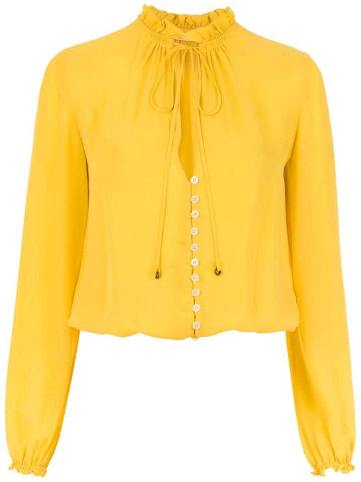 Nk Pussy Bow Silk Blouse - Yellow
