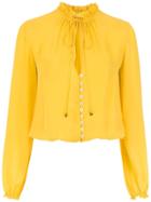 Nk Pussy Bow Silk Blouse - Yellow