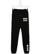 Msgm Kids 'deepest Black' Track Trousers