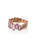 Suzanne Kalan Pink And Rose Gold Firework Diamond And Sapphire Ring